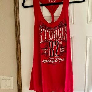 Sturgis Red Studded Tank Top - Full Throttle Saloon-Women's tank top